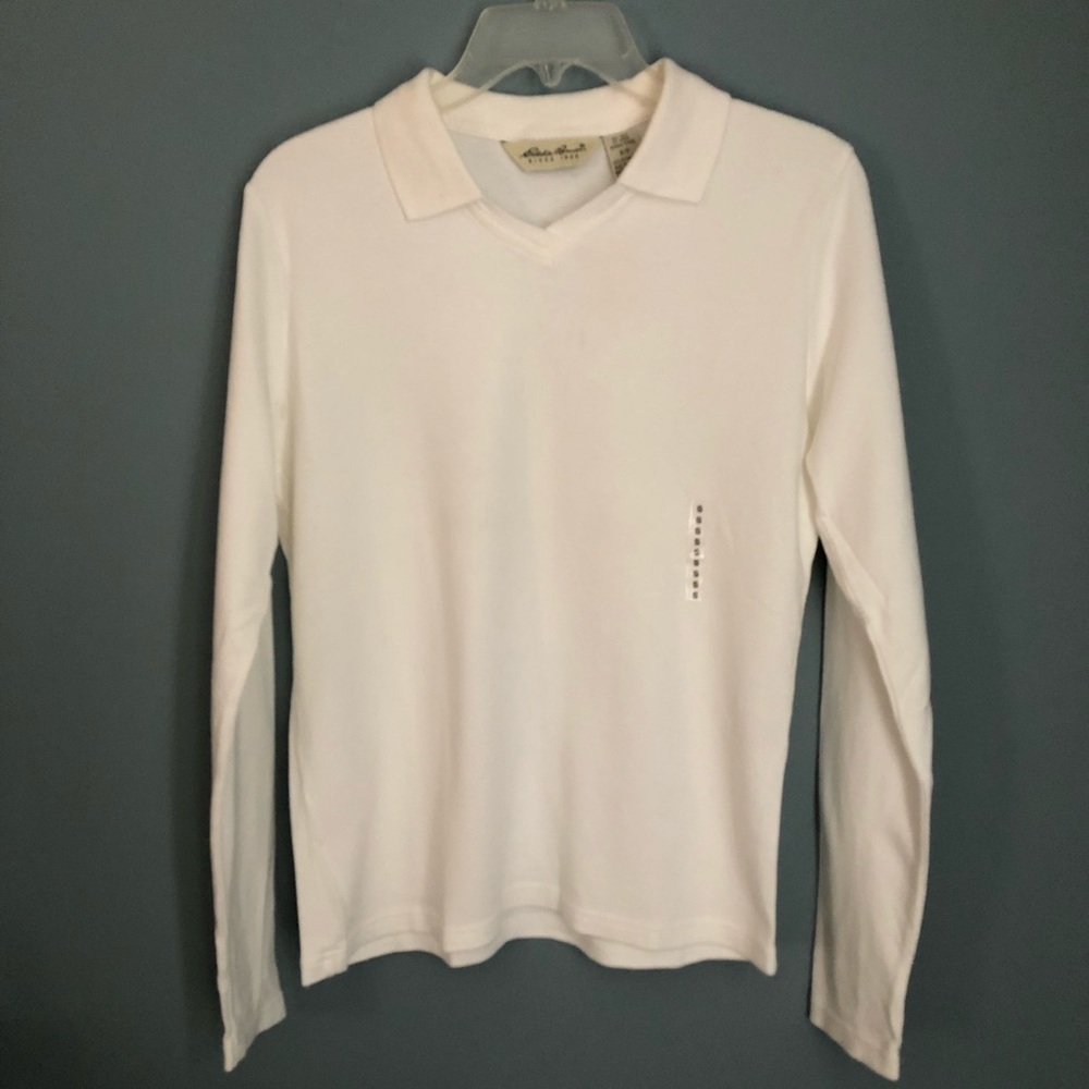 🌺WOMEN’S EDDIE BAUER POLO SHIRT SIZE S COLOR CREAM